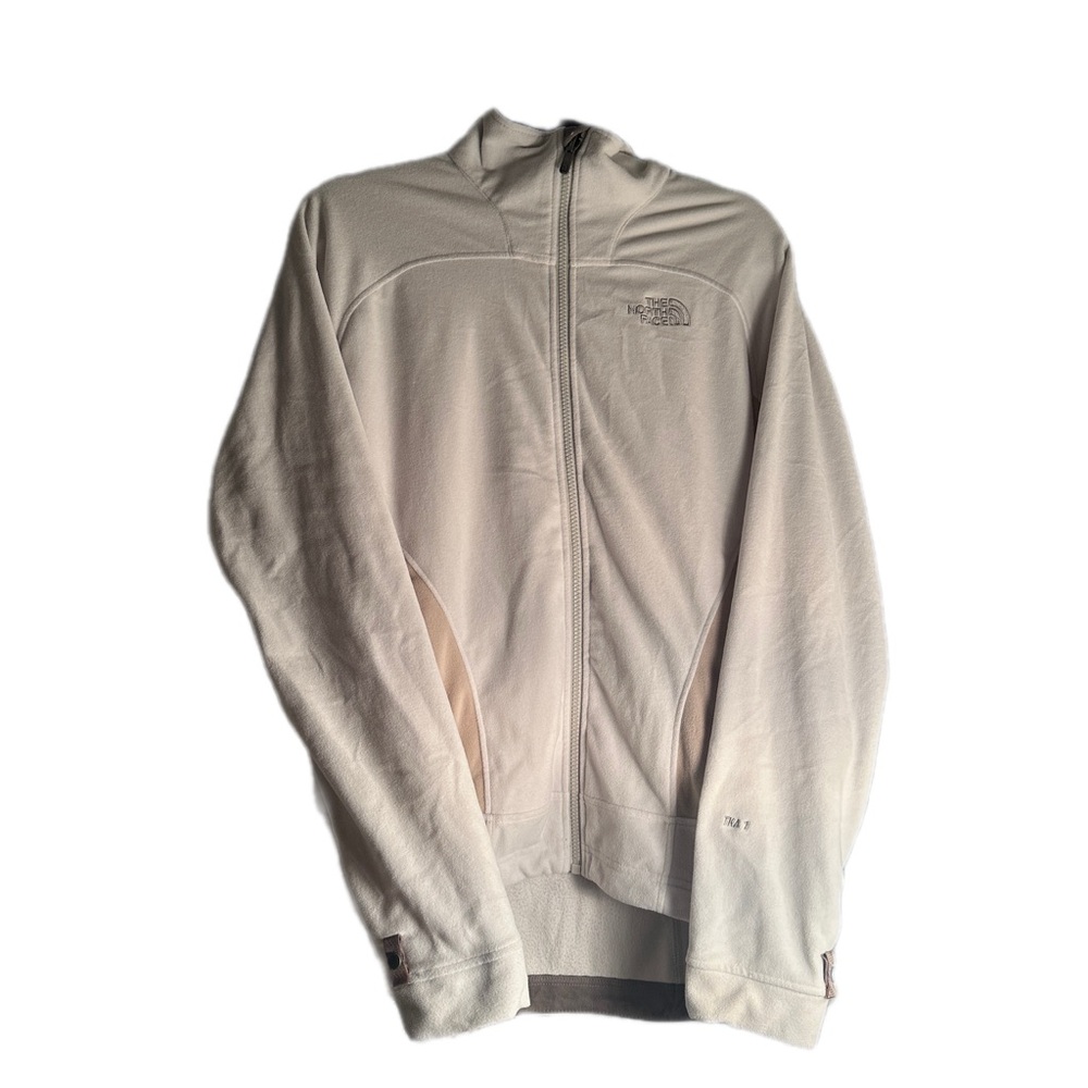 The North Face Women's Light Cream Full-Zip Fleece Jacket TKA 1